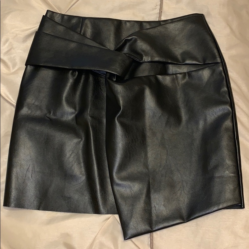 Black, Vegan Leather Skirt